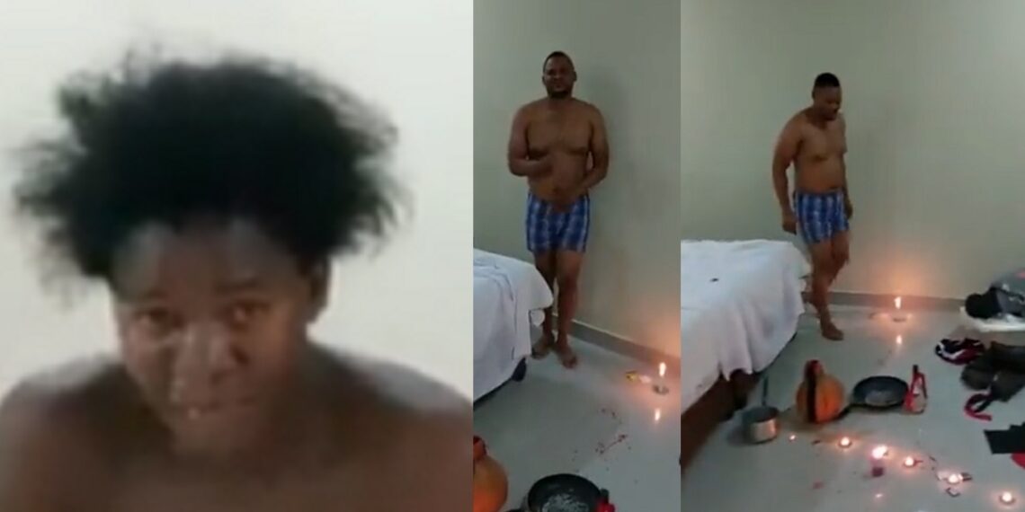 Moment a man caught his pregnant wife in bed with Pastor while surrounded by fetish items (Videos)