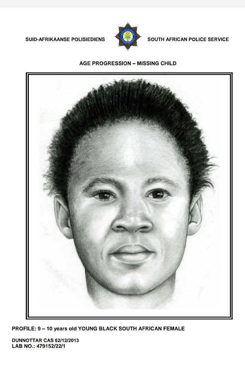An age progression portrait that police have compiled to help find Ronewa Matshinyatsimbi.